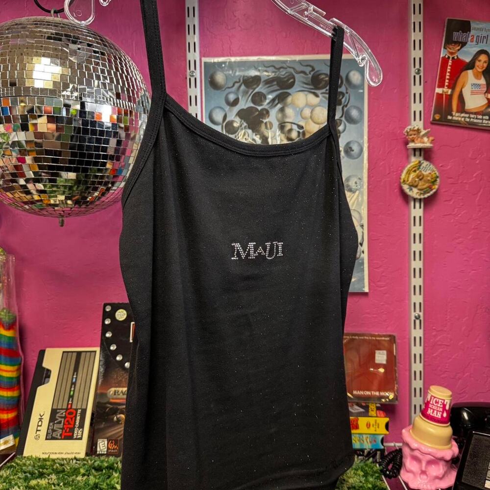 Black glittery camisole shirt with